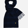 Lyle & Scott Sjaals  Check lambswool scarf - dark navy dark denim 