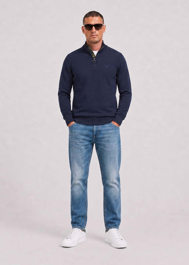 Barbour Truien Cotton half zip knitted jumper - navy