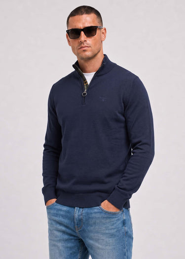 Barbour Truien Cotton half zip knitted jumper - navy