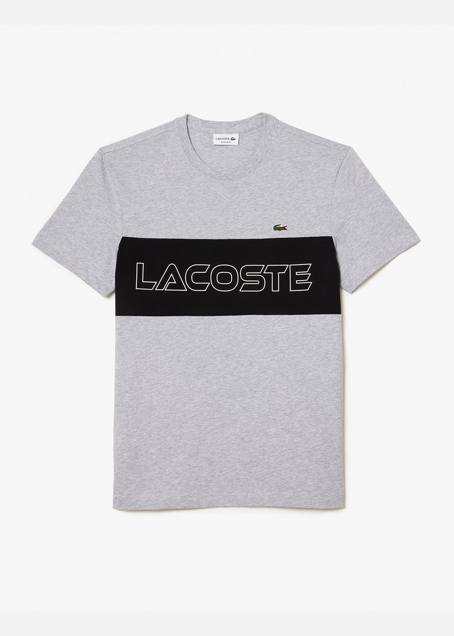 Lacoste T-shirts  Colorblock t-shirt - silver chine black 