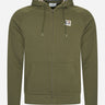 Aquascutum Hoodies Active patch fz raglan hoodie - army green