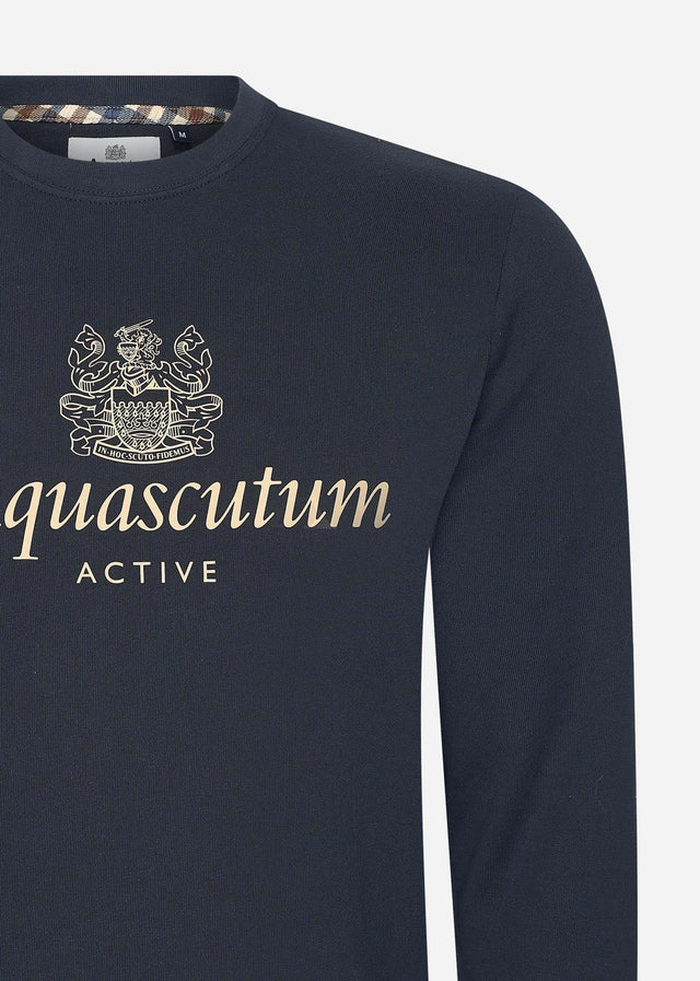 Aquascutum Sweaters Active big logo sweatshirt - navy