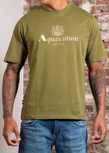 Aquascutum T-shirts Big logo t-shirt - army green