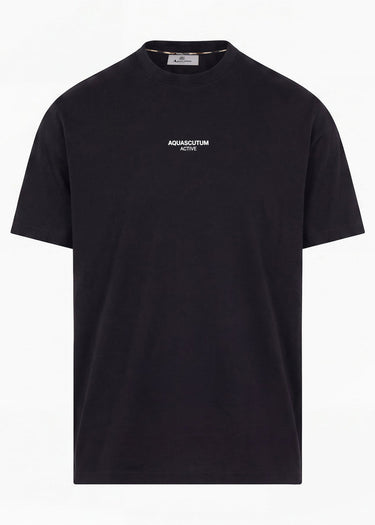 Aquascutum T-shirts Central logo t-shirt - black
