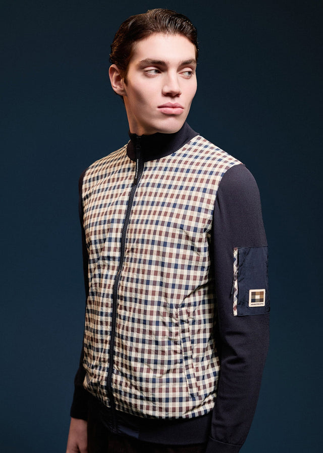 Aquascutum Vesten Club tech fz sweater - navy