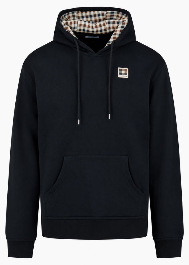 Aquascutum Hoodies Badge hoodie fleece - black