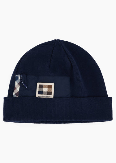 Aquascutum Mutsen Nylon pocket beanie - navy