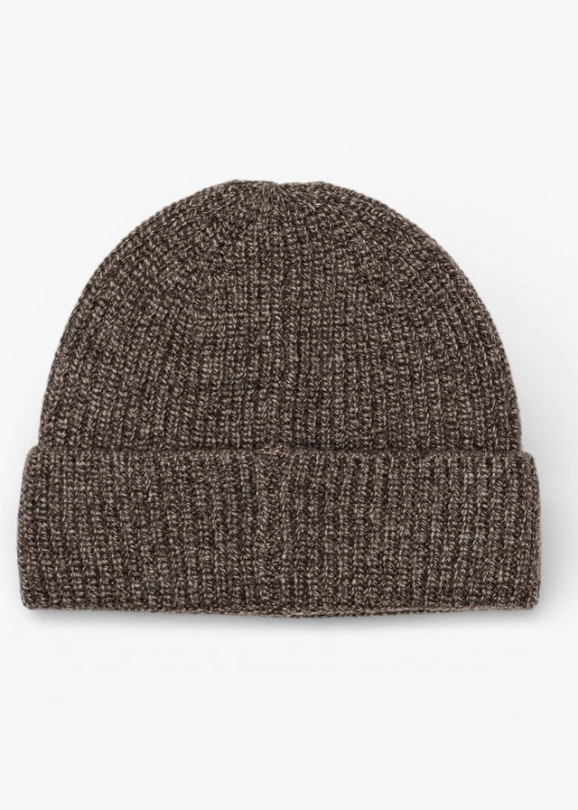 Aquascutum Mutsen Rubber patch beanie - chocolate