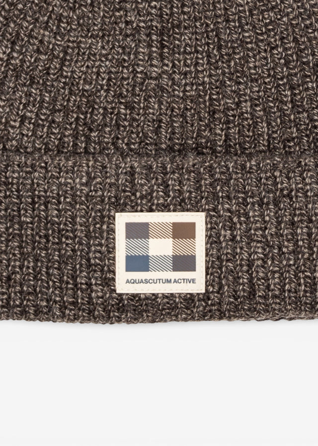 Aquascutum Mutsen Rubber patch beanie - chocolate