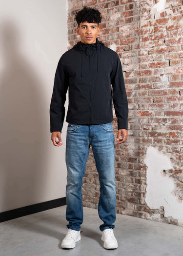 Aquascutum Jassen Hooded stretch windbreaker jacket - black