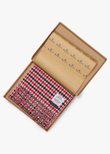 Aquascutum Sjaals Wool iconic scarf - red