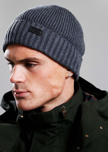 Barbour International Mutsen Chester beanie hat - charcoal grey