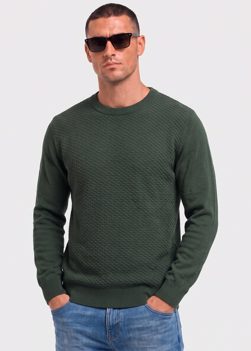 Texture front crew - bottle green