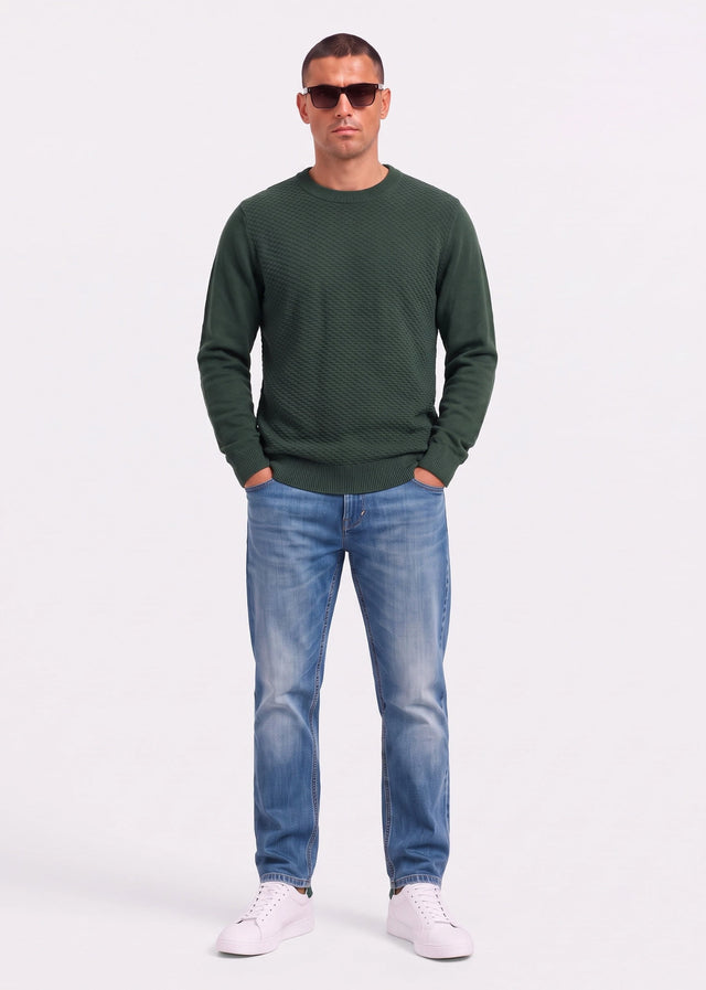 Ben Sherman Truien Texture front crew - bottle green