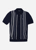 Ben Sherman Polo's  Crickle cotton stripe polo - dark navy 