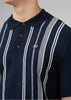 Ben Sherman Polo's  Crickle cotton stripe polo - dark navy 