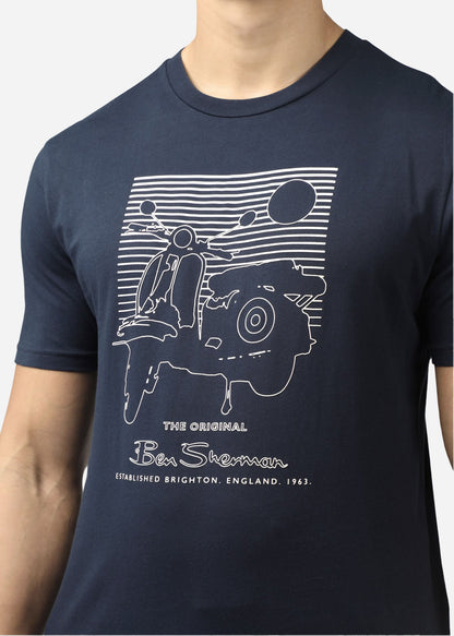 Ben Sherman T-shirts  Summer scooter tee - dark navy 