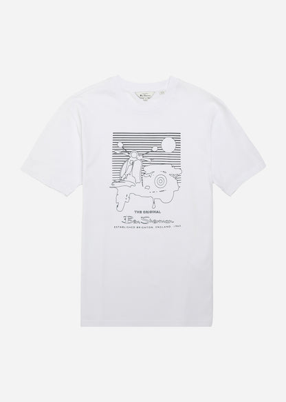 Ben Sherman T-shirts  Summer scooter tee - white 