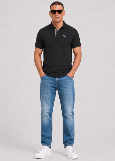 Barbour Polo's Barbour tartan pique tailored polo shirt - black modern