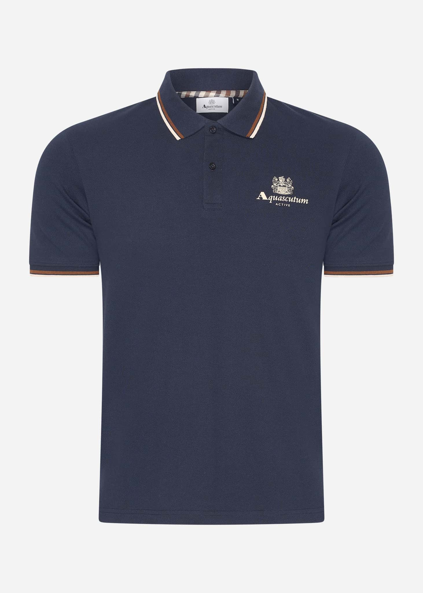 Aquascutum Polo's Active piquet stripes polo - navy