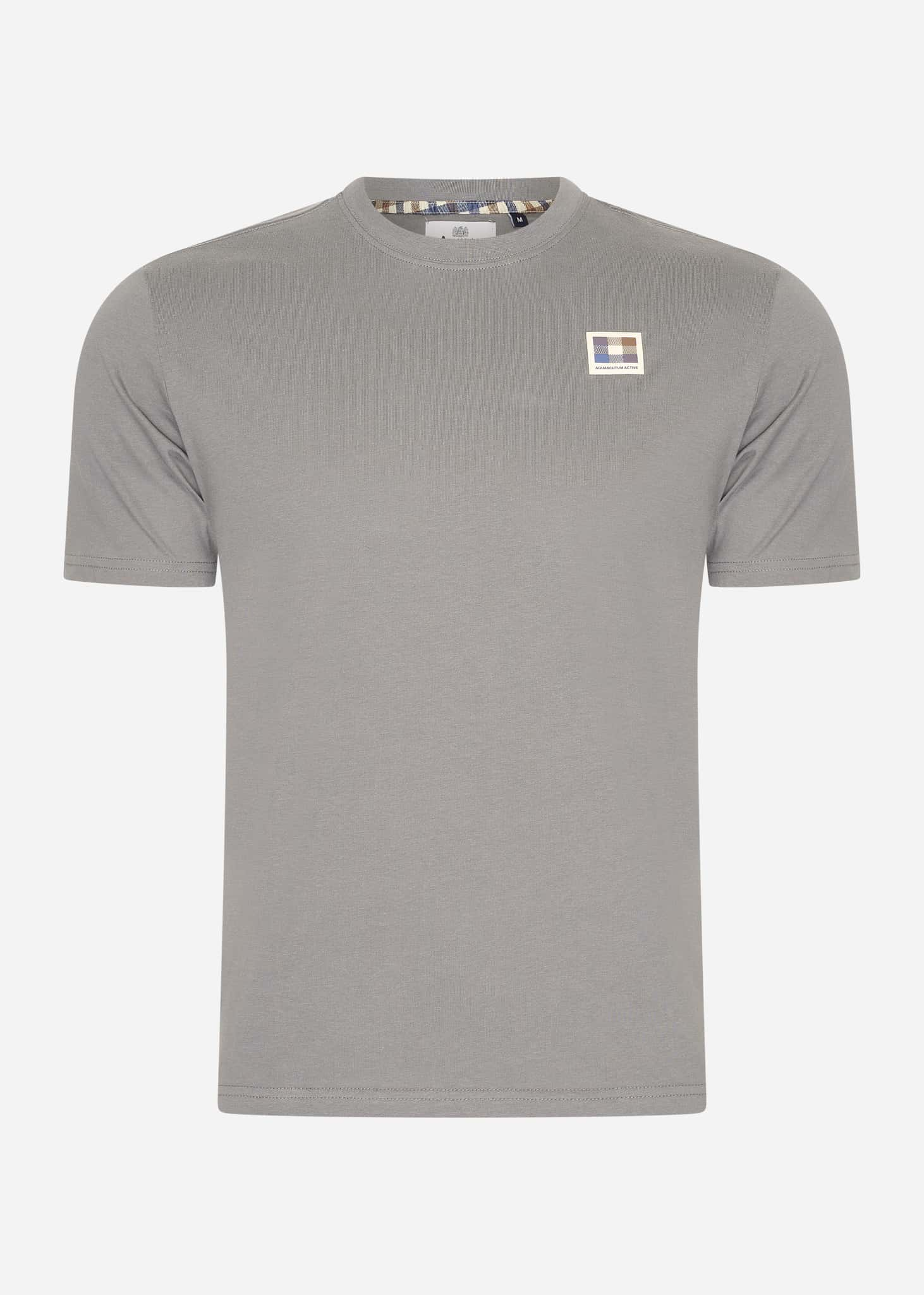 Aquascutum T-shirts Active club check patch t-shirt - charcoal