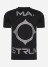 MA.Strum T-shirts  Oversized back logo print tee - black 