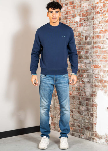 Fred Perry Truien Crew neck sweatshirt - tennis blue snow white deep mint