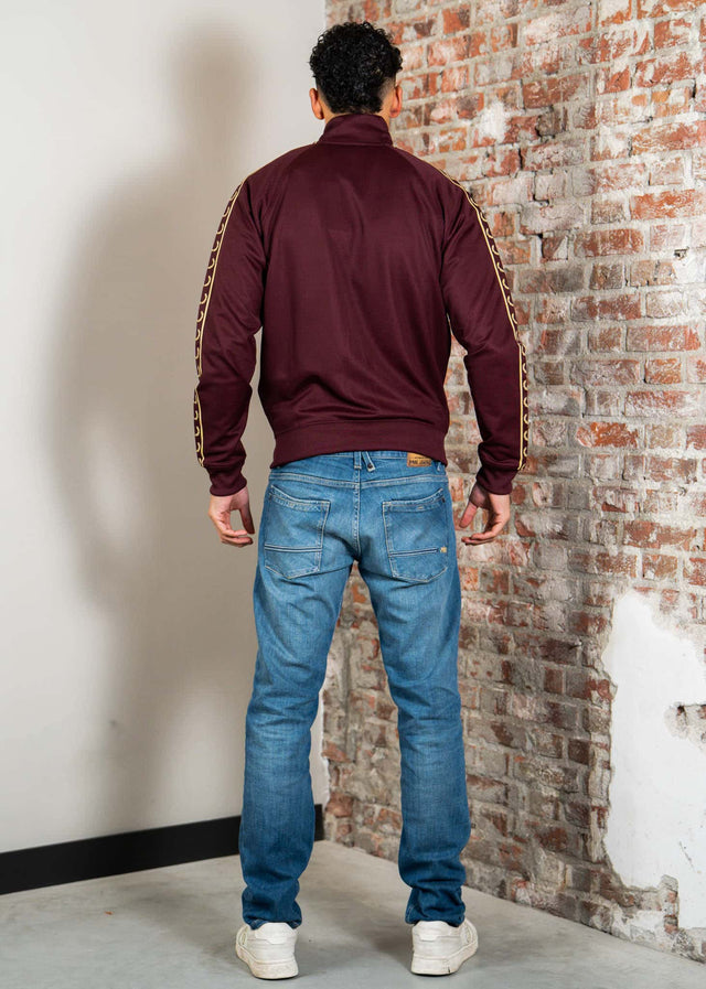 Fred Perry Vesten Contrast tape track jacket - oxblood champagne