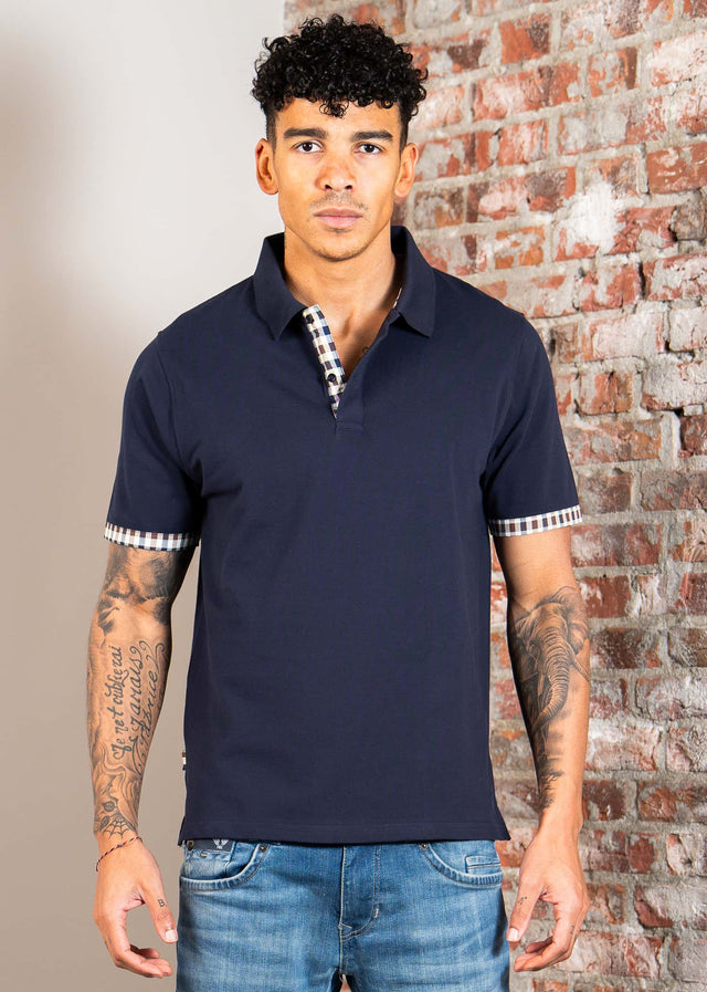 Aquascutum Polos Cc stretch piqué sleeve polo - navy
