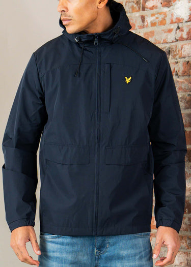 Lyle & Scott Jassen Lightweight hooded zip through jacket - dark navy