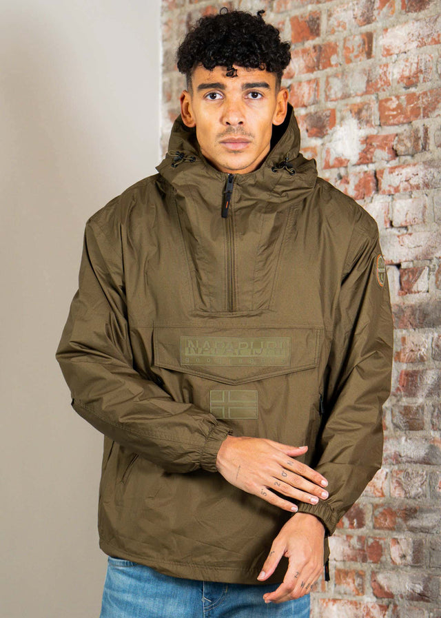 Napapijri Jassen Lightweight Packable Rainforest Overhead rf next Jacket - dark olive