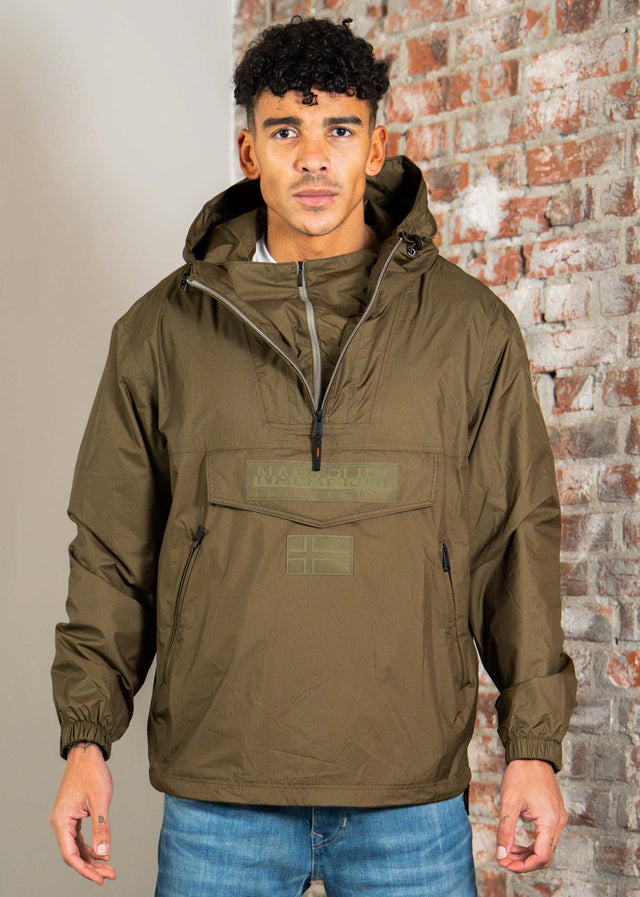 Napapijri Jassen Lightweight Packable Rainforest Overhead rf next Jacket - dark olive