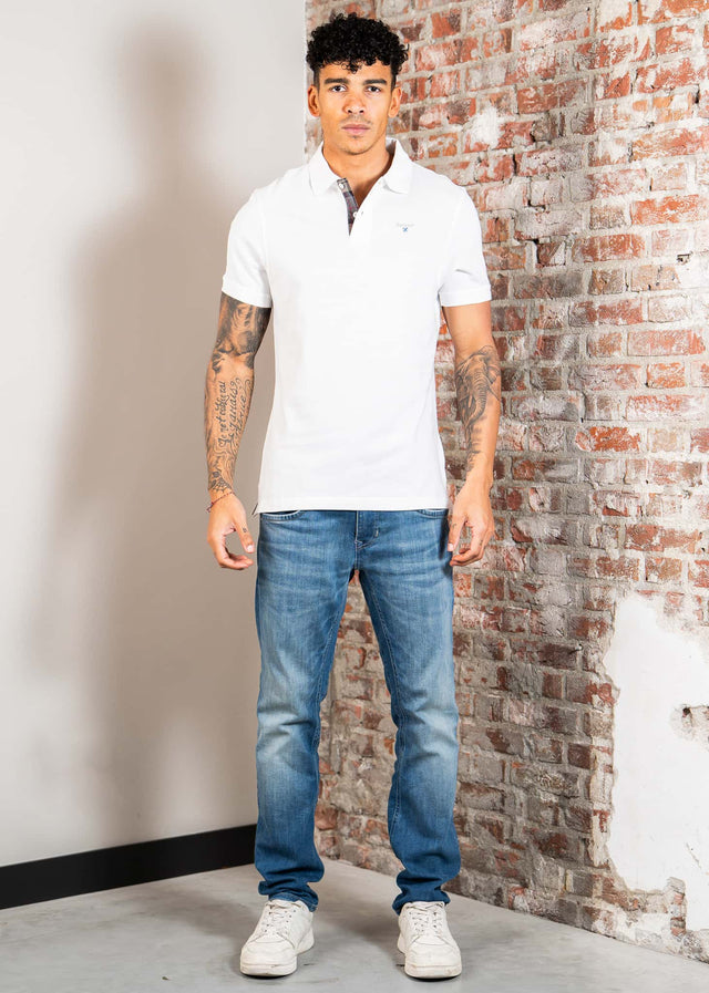 Barbour Polos Barbour tartan pique polo shirt - white dress
