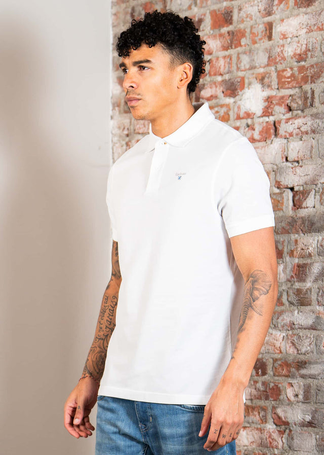 Barbour Polos Barbour tartan pique polo shirt - white dress