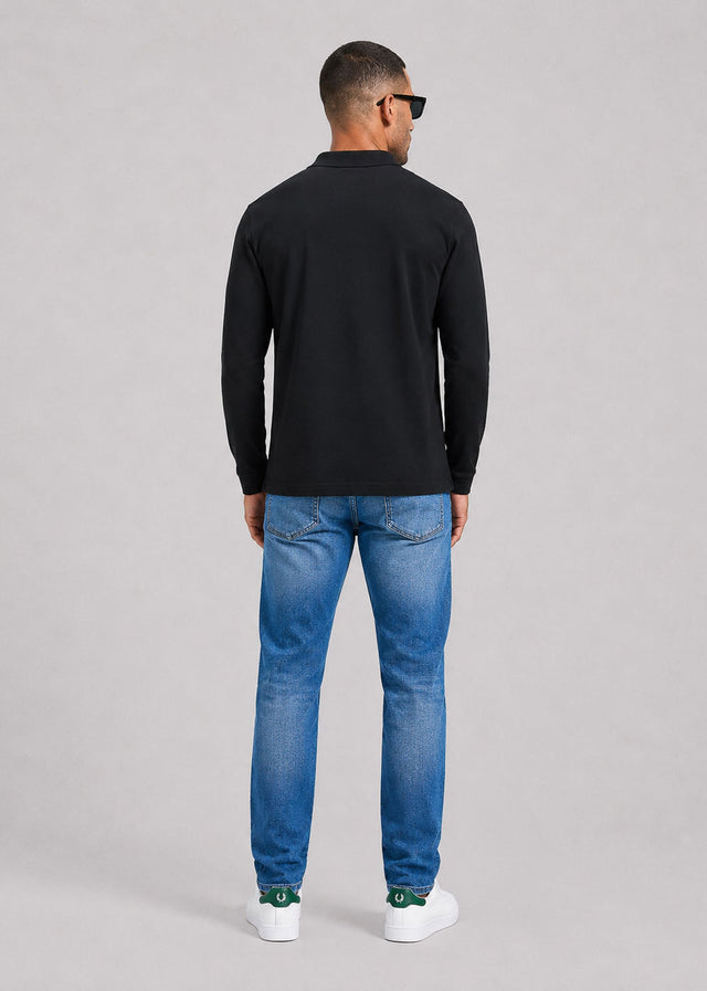 Barbour Polos Barbour essential ls tartan pique polo shirt - black