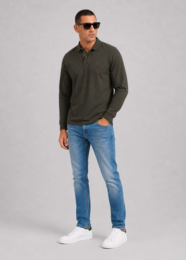 Barbour Polo's Barbour essential ls tartan pique polo shirt - forest
