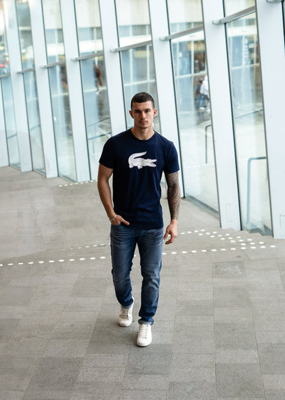 Lacoste T-shirts  Printed t-shirt - navy blue white 