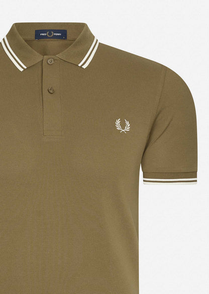 Fred Perry Polo's  Twin tipped Fred Perry shirt - shaded stone snow white ecru 