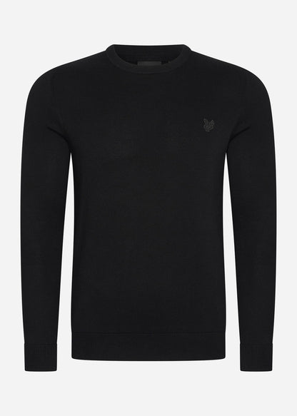 Lyle & Scott Truien  Tonal eagle cotton crew neck jumper - jet black 