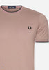 Fred Perry T-shirts  Twin tipped t-shirt - dark pink dustro black 