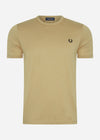 Fred Perry T-shirts  Ringer t-shirt - warm stone black 