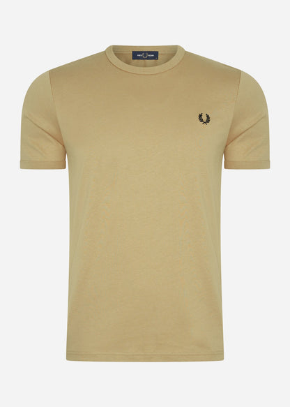 Fred Perry T-shirts  Ringer t-shirt - warm stone black 