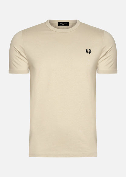 Fred Perry T-shirts  Ringer t-shirt - oatmeal black 