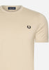 Fred Perry T-shirts  Ringer t-shirt - oatmeal black 