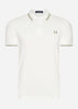 Fred Perry Polo's  Twin tipped Fred Perry shirt - snow white oatmeal white stone 