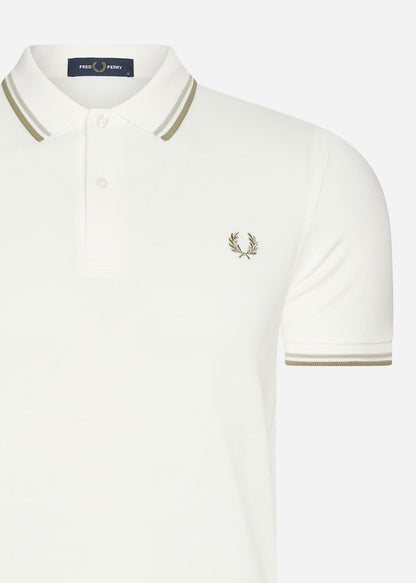 Fred Perry Polo's  Twin tipped Fred Perry shirt - snow white oatmeal white stone 