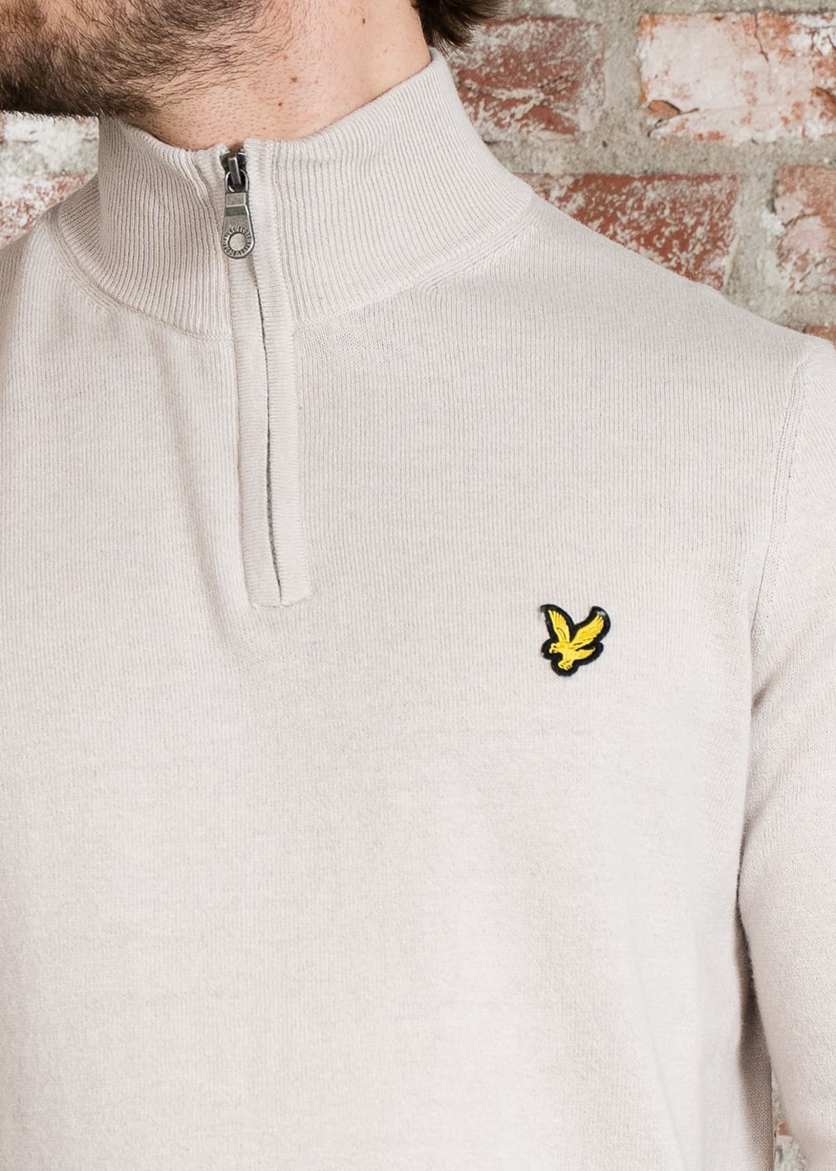 Lyle & Scott Truien Cotton merino quarter zip jumper - cove