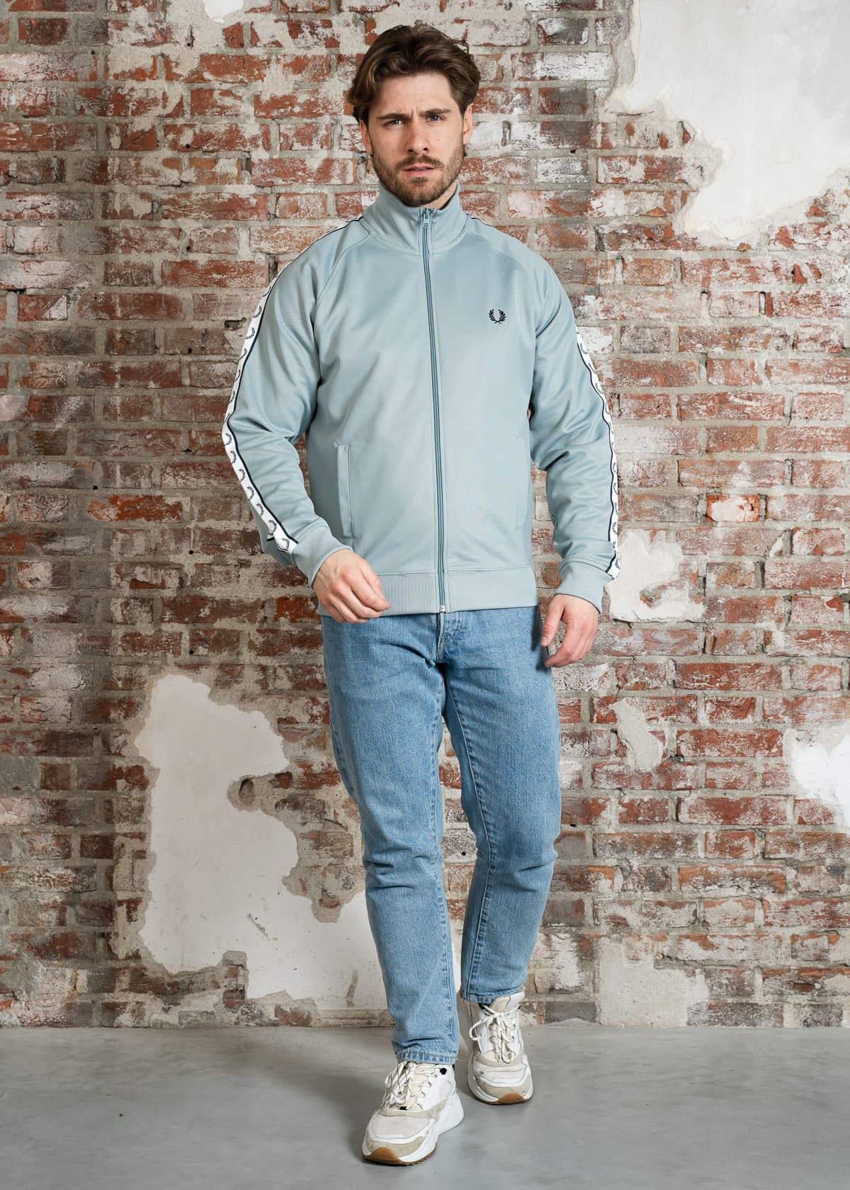 Fred Perry Jassen Taped track jacket - silver blue