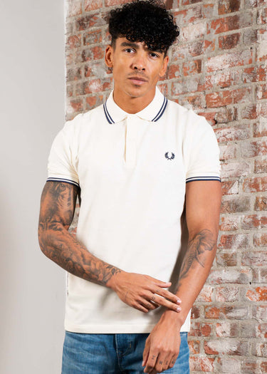 Fred Perry Polo's Twin tipped fred perry polo shirt- ecru tennis blue