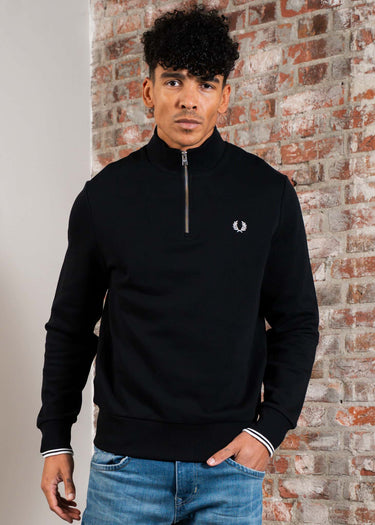 Fred Perry Truien Half zip sweatshirt - black